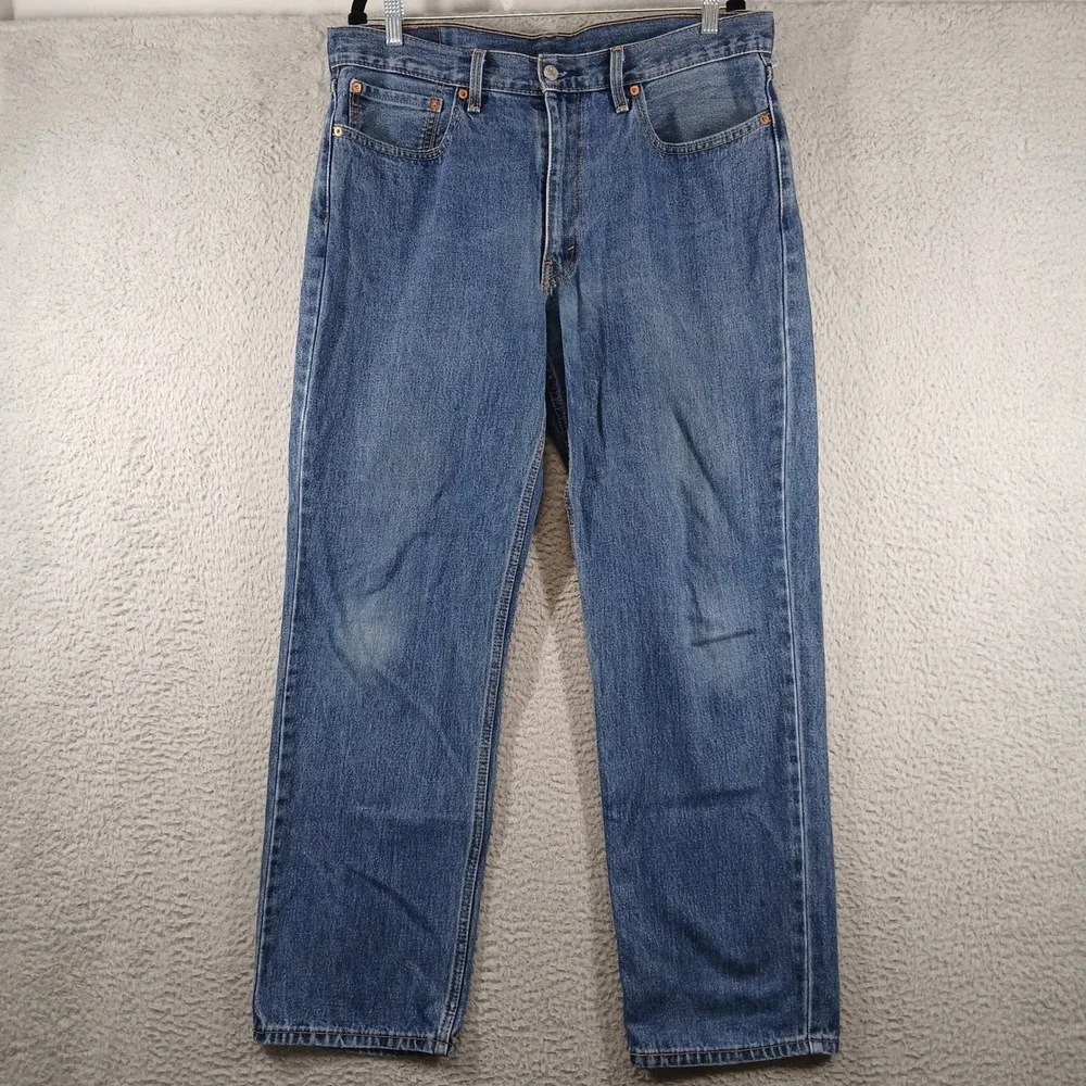 Levi's 550 Jeans Mens 36x32 Blue Relaxed Fit Tapered Leg‎ Denim Pants